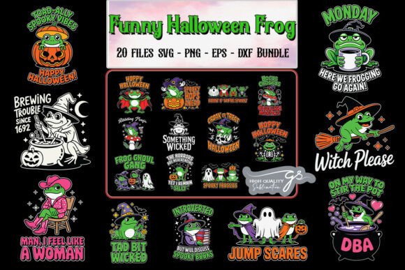 Stitching the Funny Halloween Frog SVG Bundle