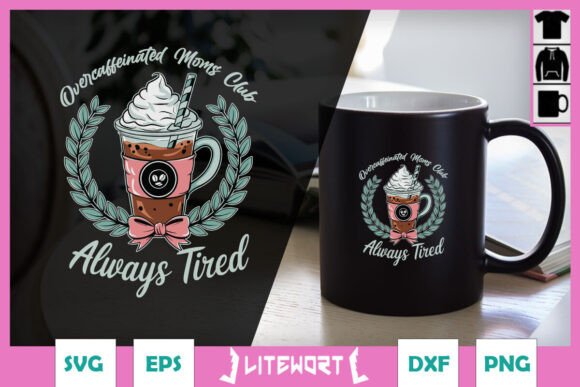 Stitching the Overcaffeinated Moms Club SVG